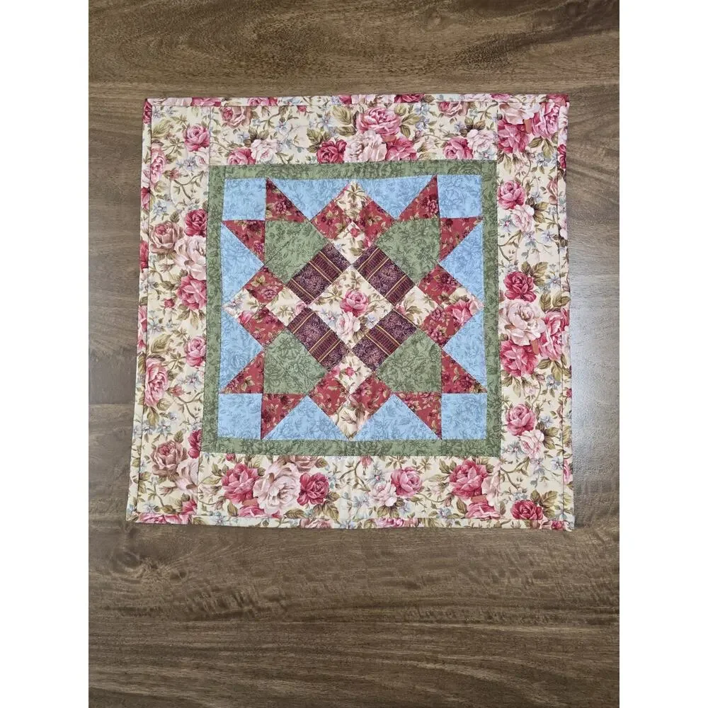 Handmade Quilted Placemats / Table Toppers (Set of 2) Cottagecore Grannycore